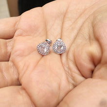 Load image into Gallery viewer, stunning 14k solid white gold 1.40ctw forever one round cut diamonds studs earrings screw backs prong set bridal wedding anniversary gift