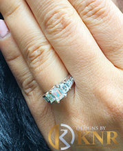 Load image into Gallery viewer, GIA/IGI Certified 14k Solid White Gold Emerald, Princess And Baguettes Cut Diamond Engagement Ring Prong Set Bridal Wedding 2.50ct F-VS2