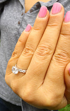 Load image into Gallery viewer, Women's 14k white gold round cut forever one moissanite engagement ring eternity style Bridal Wedding Natural Diamonds 4.00