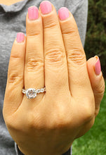 Load image into Gallery viewer, Women's 14k white gold round cut forever one moissanite and diamond engagement ring eternity style Bridal Wedding Natural Diamonds 4.00