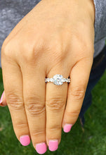 Load image into Gallery viewer, Women's 14k white gold round cut forever one moissanite and diamond engagement ring eternity style Bridal Wedding Natural Diamonds 4.00