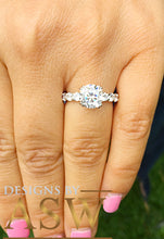 Load image into Gallery viewer, Women's 14k white gold round cut forever one moissanite engagement ring eternity style Bridal Wedding Natural Diamonds 4.00