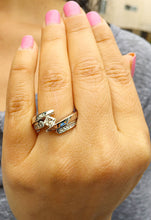 Load image into Gallery viewer, 14k white gold princess cut forever one moissanite and diamond engagement ring and band tension set Bridal Wedding Natural Diamonds 1.50ctw