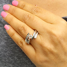 Load image into Gallery viewer, GIA/IGI Certified 14k Solid And Heavy White Gold Princess Cut Diamond Engagement Ring And Bands Tension Set 1.50ctw F-VS2