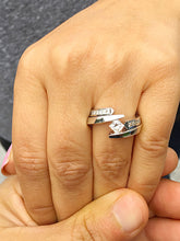 Load image into Gallery viewer, 14k white gold princess cut forever one moissanite and diamond engagement ring and band tension set Bridal Wedding Natural Diamonds 1.50ctw