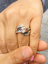 Load image into Gallery viewer, 14k white gold princess cut forever one moissanite and diamond engagement ring and band tension set Bridal Wedding Natural Diamonds 2.00ctw