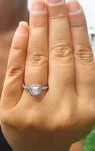 Load image into Gallery viewer, GIA/IGI Certified 14k Solid White Gold Cushion And Round Cut Diamond Engagement Ring Bridal Wedding Halo 2.00ctw F-VS2