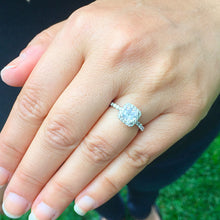 Load image into Gallery viewer, GIA/IGI Certified 14k Solid White Gold Cushion And Round Cut Diamond Engagement Ring Bridal Wedding Halo 2.00ctw F-VS2