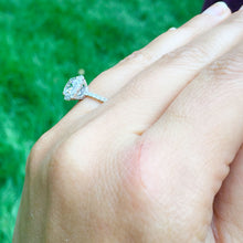 Load image into Gallery viewer, Women's Stunning 14k solid white gold cushion and Round cut diamond engagement ring halo natural diamonds bridal wedding 1.70ctw