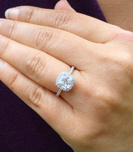 Load image into Gallery viewer, Women's Stunning 14k solid white gold cushion and Round cut diamond engagement ring halo natural diamonds bridal wedding 1.70ctw