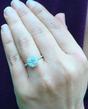 Load image into Gallery viewer, Women's Stunning 14k solid white gold cushion and Round cut diamond engagement ring halo natural diamonds bridal wedding 1.70ctw