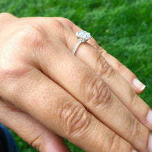 Load image into Gallery viewer, Women's Stunning 14k solid white gold cushion and Round cut diamond engagement ring halo natural diamonds bridal wedding 1.70ctw