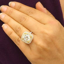 Load image into Gallery viewer, Huge Women's 14k solid white gold cushion cut forever one moissanite and natural diamond engagement ring Bridal Wedding Halo 6.50ctw