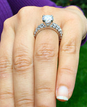 Load image into Gallery viewer, Large Women's 14k white gold round cut forever one moissanites engagement ring and band eternity Bridal Wedding Prong Set 5.50ctw