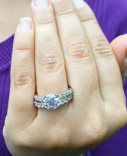 Load image into Gallery viewer, Large Women's 14k white gold round cut forever one moissanites engagement ring and band eternity Bridal Wedding Prong Set 5.50ctw