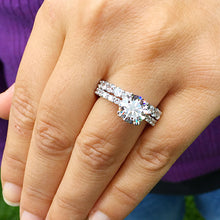 Load image into Gallery viewer, Large Women's 14k white gold round cut forever one moissanites engagement ring and band eternity Bridal Wedding Prong Set 5.50ctw