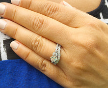 Load image into Gallery viewer, Women's 14k Solid White Gold Round Cut Natural Diamond Engagement Ring And Band, Antique Style, Filigree, Bridal Wedding Set 1.10ctw