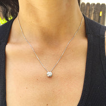 Load image into Gallery viewer, Beautiful 14k solid white gold round cut natural diamond bezel set solitaire necklace and chain, pendent, anniversary, wedding 0.30ct