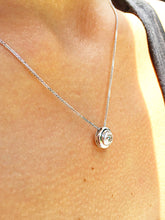 Load image into Gallery viewer, 14k solid white gold round forever one moissanite bezel solitaire necklace and chain, gift, anniversary, wedding 1.00ct