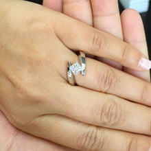 Load image into Gallery viewer, GIA/IGI Certified 14k Solid And Heavy White Gold Princess Cut Engagement Ring Tension Set Bridal 1.20ctw F-VS2