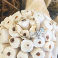 Load image into Gallery viewer, Large Four Carat set in 14k solid yellow gold cushion cut forever one moissanite engagement ring solitaire, bridal set, wedding, anniversary