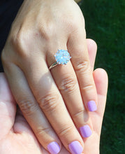 Load image into Gallery viewer, Large FIVE Carat set in 14k solid white gold round cut moissanite engagement ring solitaire, bridal set, wedding, anniversary Propose