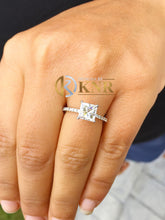 Load image into Gallery viewer, GIA 14k Solid White Gold Princess Cut And Round Cut Diamond Engagement Ring Natural Diamonds Wedding Anniversary 2.00ctw F-VS2