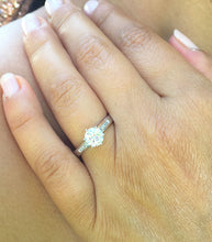Load image into Gallery viewer, 14K White Gold Round Cut Forever One Moissanite and Round Cut Natural Diamond Engagement Ring Deco, Bridal, Wedding, Annivesary 1.15ctw
