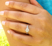 Load image into Gallery viewer, 14K White Gold Round Cut Natural Diamond Engagement Ring Deco, Bridal, Wedding, Annivesary Prong Set Classy Style 1.15ctw