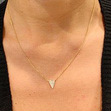 Load image into Gallery viewer, 14k yellow gold Heart Shape round cut natural diamonds necklace pendent and adjustable chain bridal wedding anniversary gift 0.15ctw