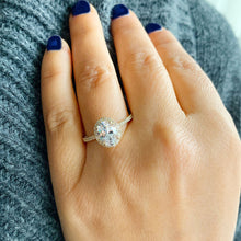 Load image into Gallery viewer, GIA/IGI Certified 14k Solid Yellow Gold Oval and Round Cut Diamond Engagement Ring Halo 1.50ctw F-VS2