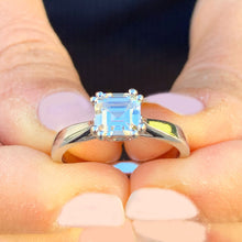 Load image into Gallery viewer, GIA/IGI Certified 14k Solid And Heavy White Gold Asscher Cut Diamond Engagement Ring Four Double Prong Set 1.00ct F-VS2