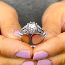 Load image into Gallery viewer, GIA/IGI Certified Antique style 1.65 Carat Round Cut Diamond Engagement Ring Diamonds Bridal Wedding 14k Solid White Gold F-VS2