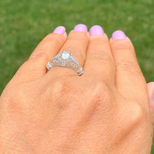 Load image into Gallery viewer, GIA/IGI Certified Antique style 1.65 Carat Round Cut Diamond Engagement Ring Diamonds Bridal Wedding 14k Solid White Gold F-VS2