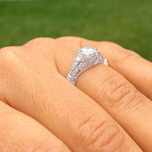 Load image into Gallery viewer, GIA/IGI Certified Antique style 1.65 Carat Round Cut Diamond Engagement Ring Diamonds Bridal Wedding 14k Solid White Gold F-VS2