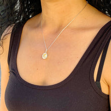 Load image into Gallery viewer, 14k White Gold Oval Cut Fancy Yellow And Round Cut Natural Diamonds Pendent Necklace Deco Antique Style Halo Bridal Gift Chain 5.20ctw