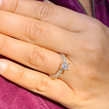 Load image into Gallery viewer, GIA/IGI 14K Solid Yellow Gold Asscher Cut and Round Cut Diamond Engagement Ring Prong Set Wedding Bridal 2.60ctw F-VS2