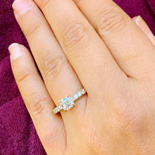 Load image into Gallery viewer, GIA/IGI 14K Solid Yellow Gold Asscher Cut and Round Cut Diamond Engagement Ring Prong Set Wedding Bridal 2.60ctw F-VS2