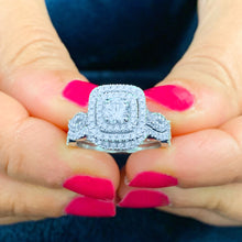 Load image into Gallery viewer, GIA/IGI Certified 14k Solid And Heavy White Gold Round Cut And Diamonds Engagement Ring And Band, Wedding Bridal Set, Propose 2.00ctw F-VS2