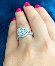 Load image into Gallery viewer, GIA/IGI Certified 14k Solid And Heavy White Gold Round Cut And Diamonds Engagement Ring And Band, Wedding Bridal Set, Propose 2.00ctw F-VS2