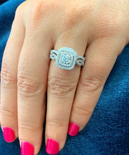 Load image into Gallery viewer, GIA/IGI Certified 14k Solid And Heavy White Gold Round Cut And Diamonds Engagement Ring And Band, Wedding Bridal Set, Propose 2.00ctw F-VS2