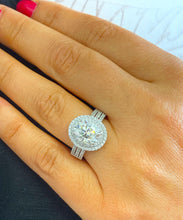 Load image into Gallery viewer, GIA/IGI Certified 14k White Gold Oval And Round Cut Diamond Engagement Ring Double Halo 2.60ctw F-VS2