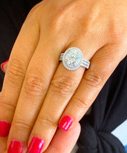 Load image into Gallery viewer, GIA/IGI Certified 14k White Gold Oval And Round Cut Diamond Engagement Ring Double Halo 2.60ctw F-VS2