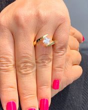 Load image into Gallery viewer, GIA/IGI Certified 14k yellow gold Princess Cut Diamond Engagement Ring Tension Set Wedding, Anniversary, Bridal 1.00ctw F-VS2