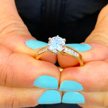 Load image into Gallery viewer, 14k Solid Yellow Gold Round Cut Natural Diamond Engagement Ring Wedding, Anniversary, Bridal Propose, promise Prong Set 0.85ctw