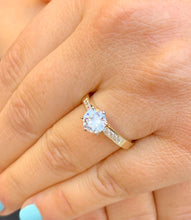 Load image into Gallery viewer, GIA/IGI Certified 14k Solid Yellow Gold Round Cut Diamond Engagement Ring Wedding Set 1.15ctw F-VS2