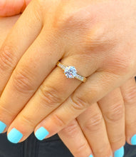 Load image into Gallery viewer, GIA/IGI Certified 14k Solid Yellow Gold Round Cut Diamond Engagement Ring Wedding Set 1.15ctw F-VS2