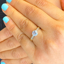 Load image into Gallery viewer, 14k Solid Yellow Gold Round Cut Natural Diamond Engagement Ring Wedding, Anniversary, Bridal Propose, promise Prong Set 0.85ctw