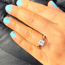 Load image into Gallery viewer, 14k solid white gold princess cut Forever One Moissanite engagement ring deco Bridal Wedding Anniversary Solitaire Prong Setting 1.20ct