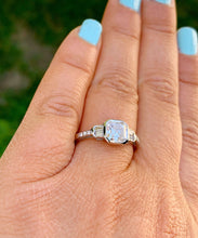 Load image into Gallery viewer, 14K Solid White Gold Asscher Cut Natural Diamond Engagement Ring Bezel Set 1.40ct I-VS2 EGL US